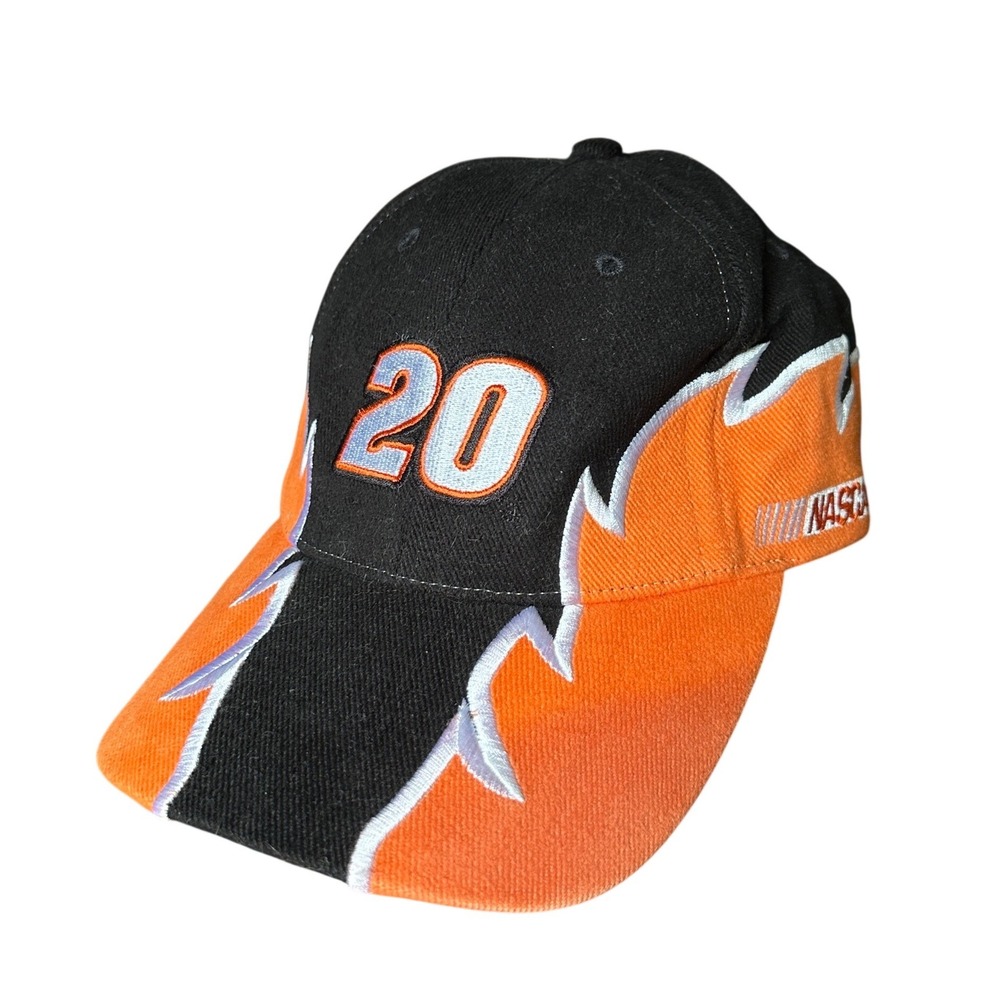 Vintage NASCAR Tony Stewart Home Depot 20 Hat Sawtooth Flame Orange Strapback